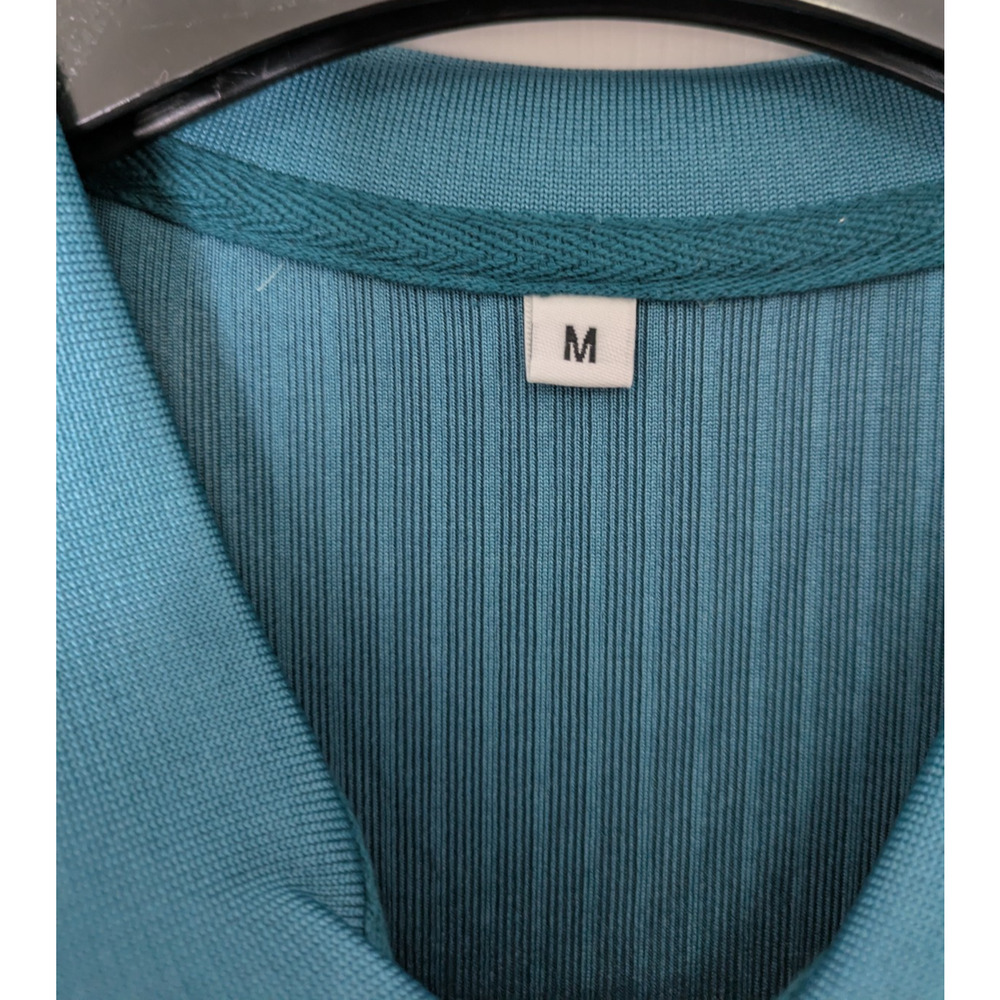 Mens Polo Shirt Golf Medium Golf Teal Short Sleeves Collared - Picture 4 of 7